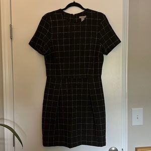 Black and white plaid H&M midi dress. Size 8.